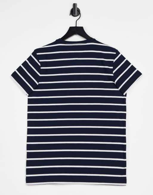 Tommy Hilfiger - T-shirt a righe slim blu navy, 4 di 4