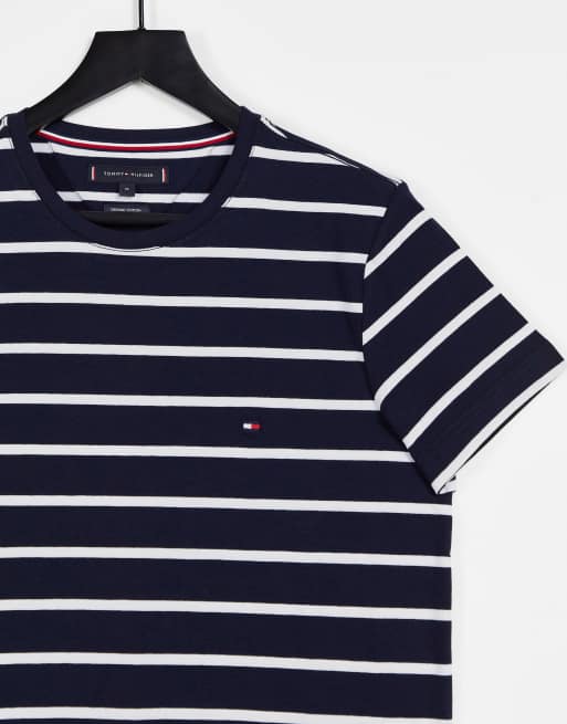 Tommy Hilfiger - T-shirt ajusté à rayures - Bleu marine, 2 de 4