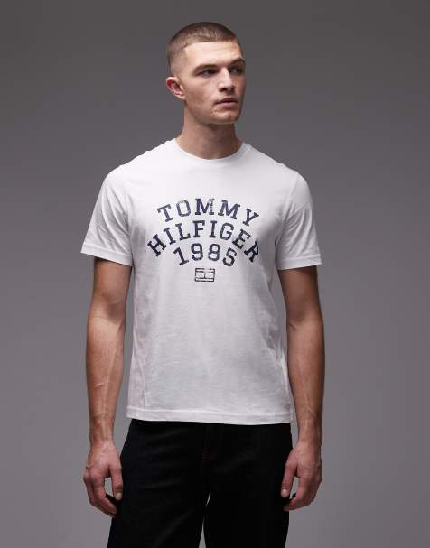 Tommy Hilfiger - T-shirt avec grand logo arrondi 1985 - Blanc - view 1