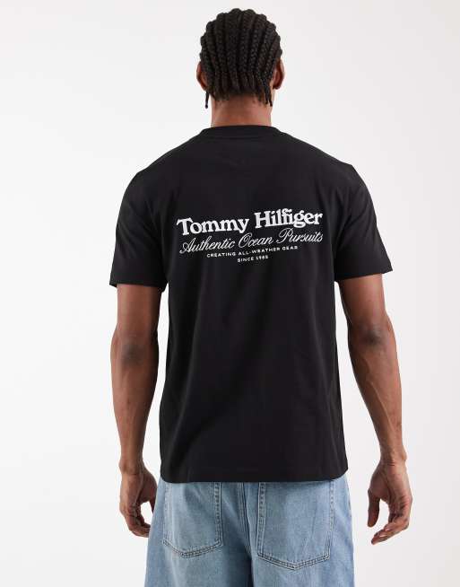 Tommy Hilfiger - T-shirt avec imprimé nautique au dos - Noir, 3 de 5