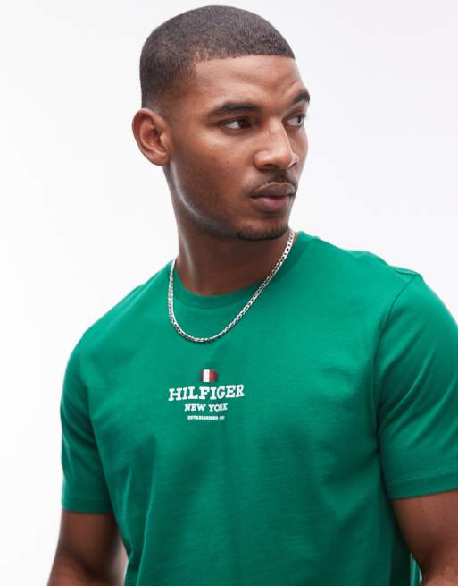 Tommy Hilfiger - T-shirt avec logo au centre - Vert, 2 de 4