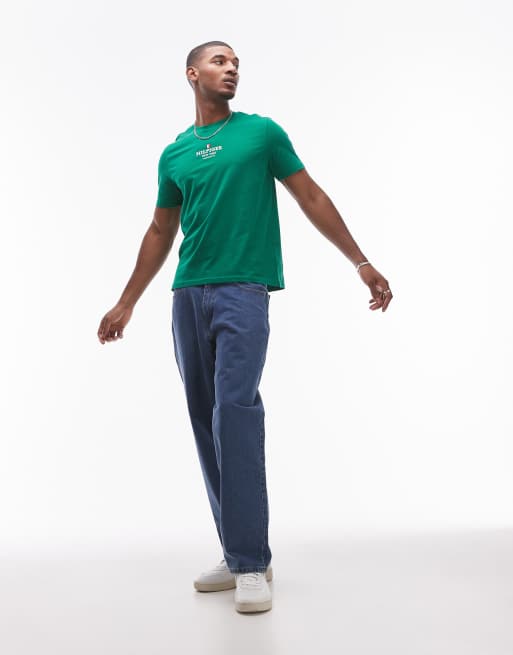 Tommy Hilfiger - T-shirt avec logo au centre - Vert, 3 de 4