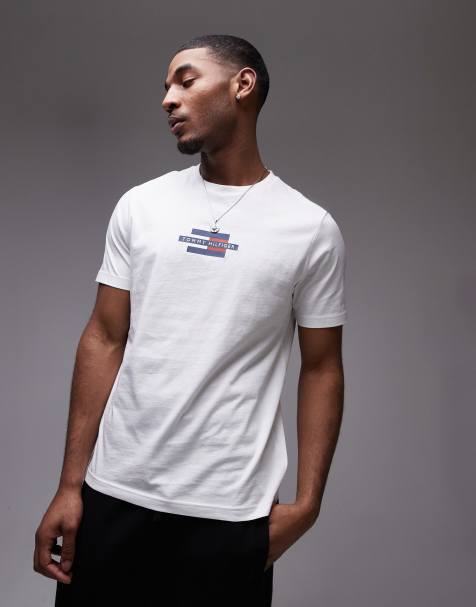 Tommy Hilfiger - T-shirt avec logo drapeau et encadré - Blanc - view 1