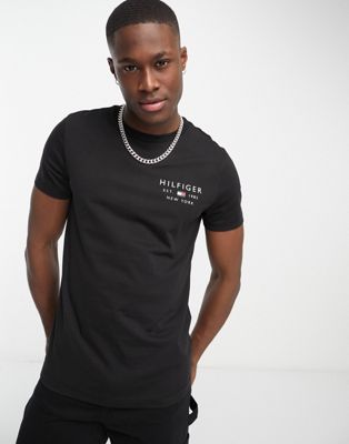 Tommy Hilfiger chest logo t-shirt in black - ASOS Price Checker