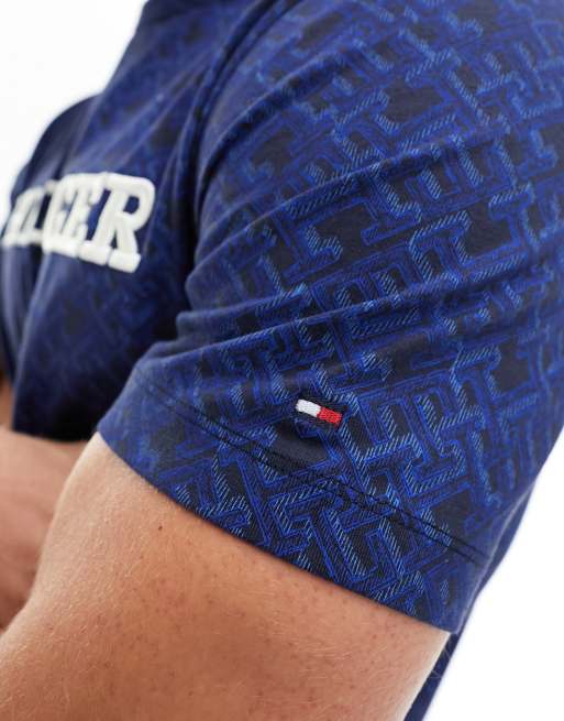 Tommy Hilfiger - T-shirt bedekt met monogramprint in desert sky/multi, 3 van 4