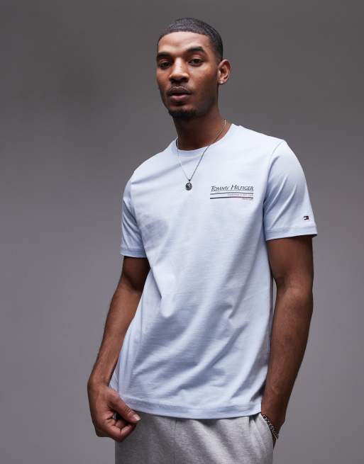 Tommy Hilfiger - T-shirt blu pallido con stampa, 2 di 4