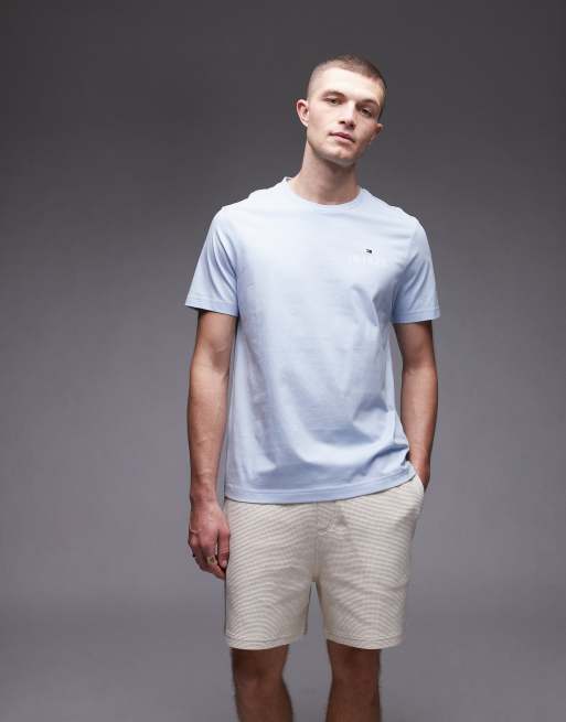 Tommy Hilfiger - T-shirt blu pastello con logo, 4 di 4