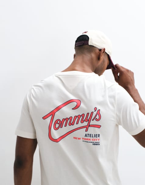Tommy Hilfiger T-shirt con logo script color crema - view 1