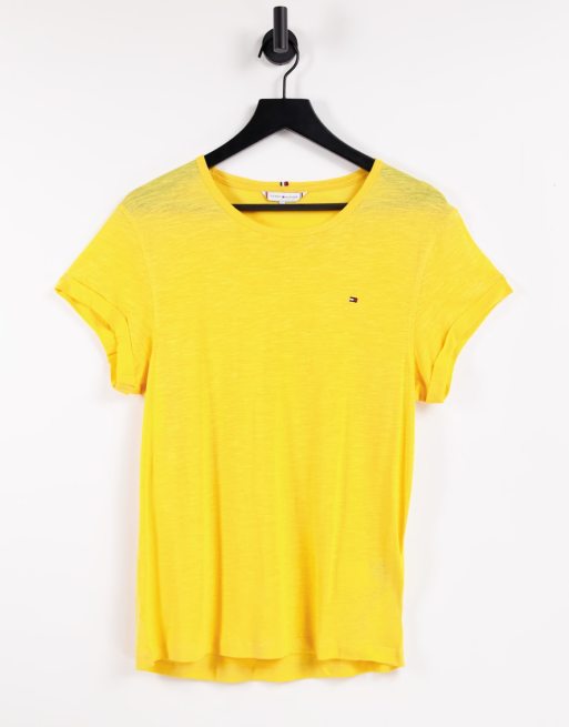 Tommy Hilfiger - T-shirt effet délavé à manches courtes - Jaune ensoleillé