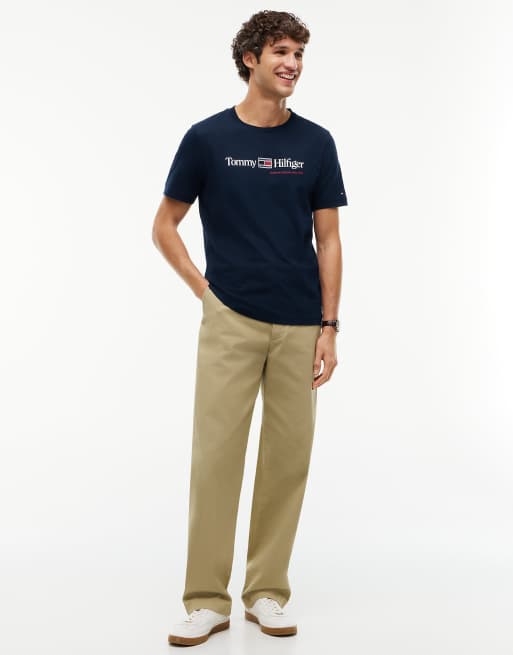 Tommy Hilfiger t-shirt en jersey à col rond avec logo bleu marine, 2 de 6