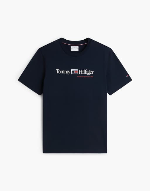 Tommy Hilfiger t-shirt en jersey à col rond avec logo bleu marine, 5 de 6