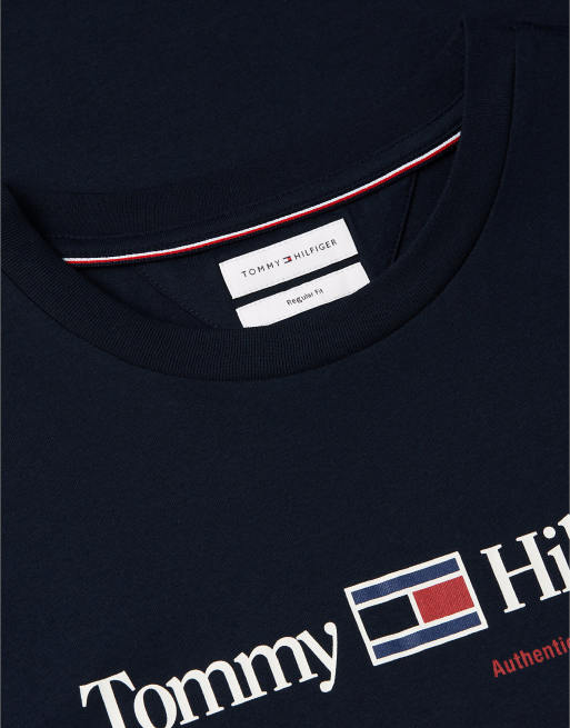 Tommy Hilfiger t-shirt en jersey à col rond avec logo bleu marine, 6 de 6