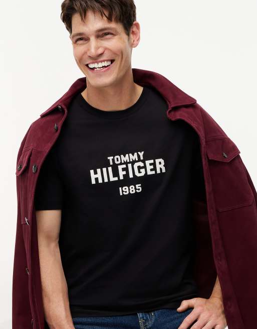 Tommy Hilfiger t-shirt en jersey à col rond avec logo contrastant noir, 3 de 6