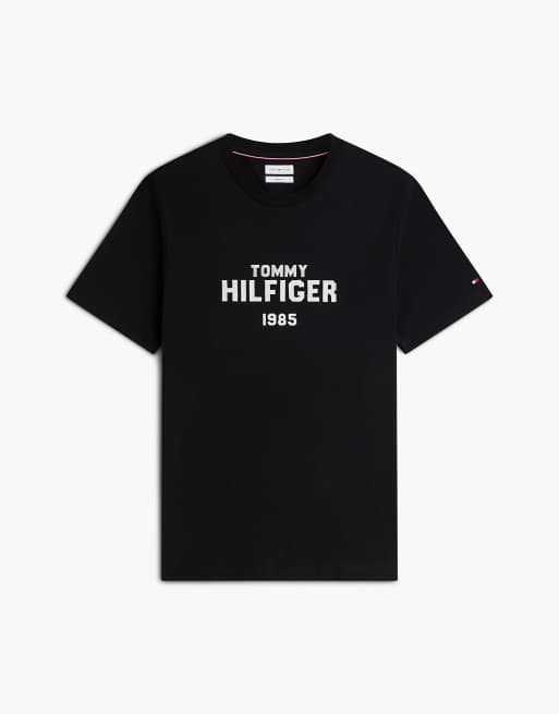 Tommy Hilfiger t-shirt en jersey à col rond avec logo contrastant noir, 5 de 6