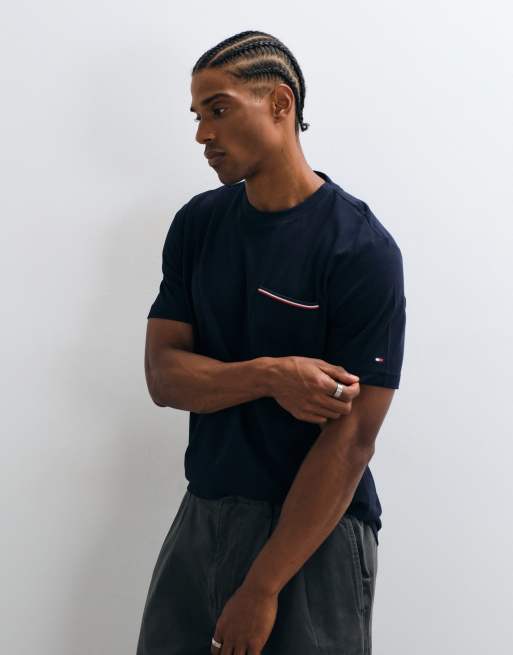 Tommy Hilfiger t-shirt en piqué bleu marine, 4 de 5