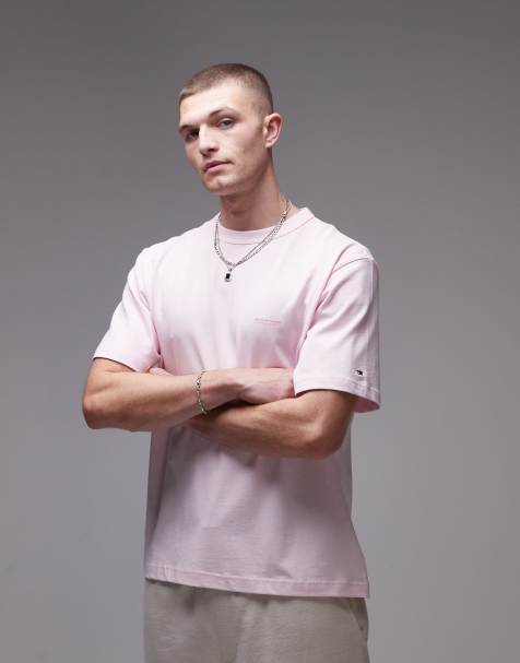 Tommy Hilfiger – T-Shirt in Blassrosa mit farblich abgestimmtem Logo - view 1