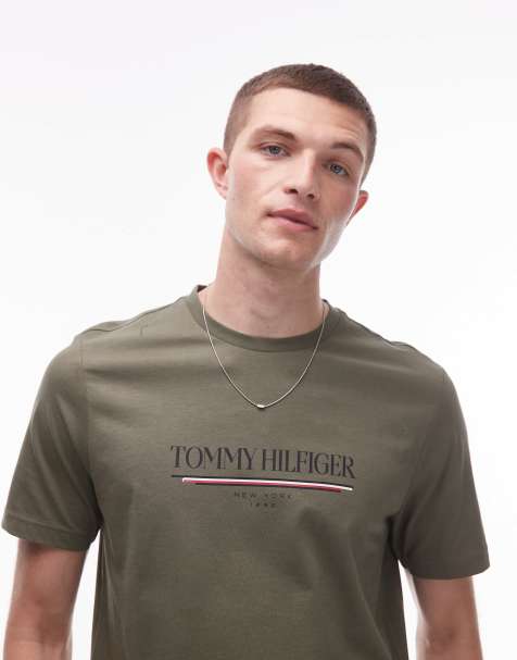 Tommy Hilfiger – T-Shirt in Dunkelblau mit Rundhalsausschnitt und Logo - view 1