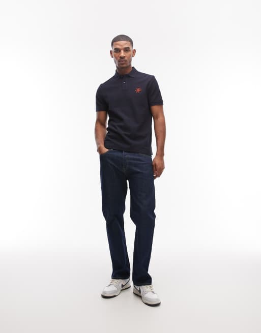 Tommy Hilfiger – T-Shirt in Marineblau mit Logo-Schriftzug, 2 von 5