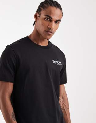 T-Shirt in Schwarz mit nautischem Rückenprint Schwarz 46