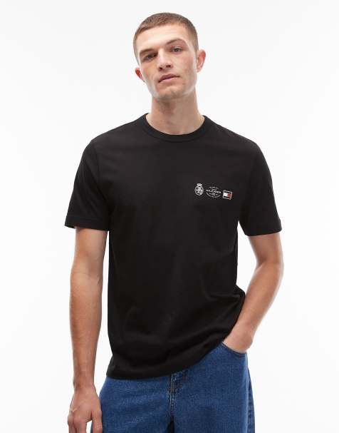 Tommy Hilfiger – T-Shirt in Schwarz mit Wappen-Logo - view 1