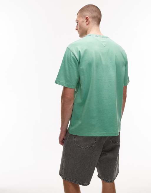 Tommy Hilfiger - T-shirt in vervaagd groen met logo in dezelfde tint, 3 van 4