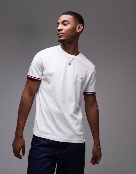 Tommy Hilfiger – T-Shirt in Weiß mit Zierstreifen - view 1