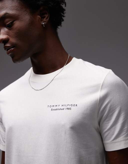 Tommy Hilfiger – T-Shirt in Wollweiß mit Logoprint, 2 von 4
