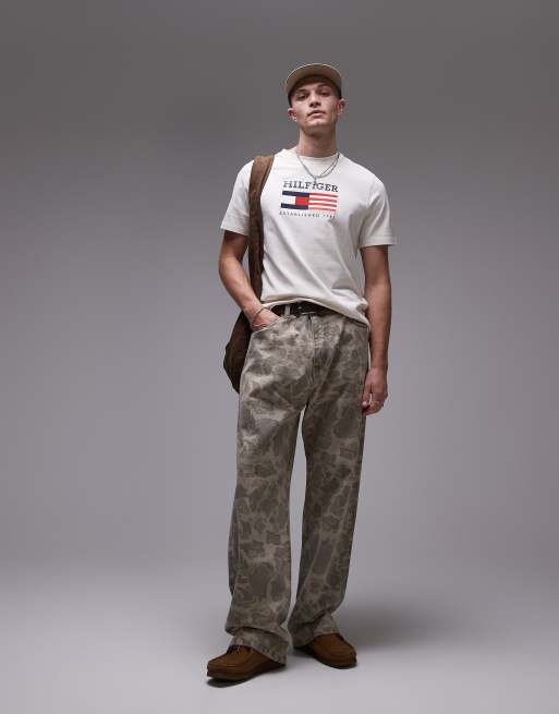 Tommy Hilfiger - T-shirt met Americana-vlag in gebroken wit, 2 van 4