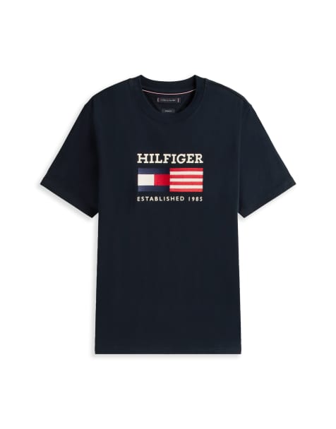 Tommy Hilfiger - T-shirt met Americana-vlag in marineblauw - view 1
