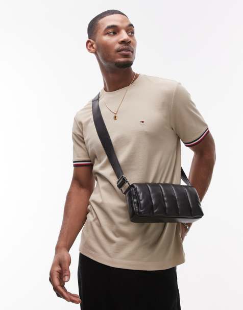 Tommy Hilfiger - T-shirt met een gekleurd randje in beige - view 1