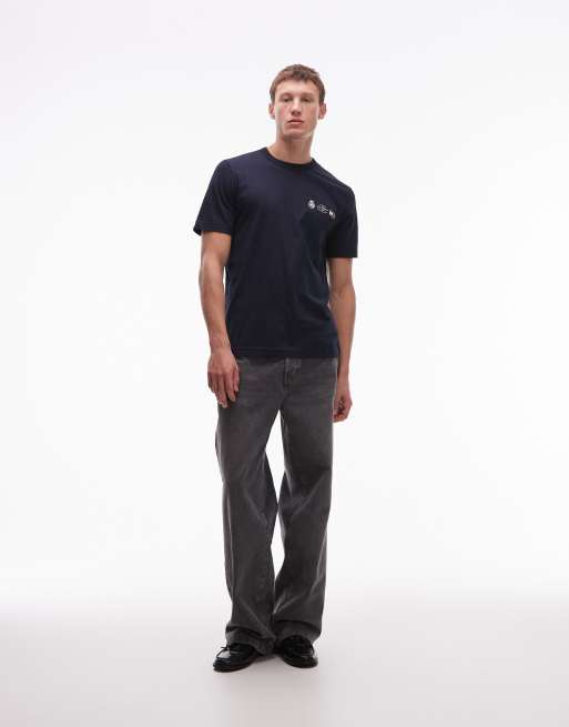 Tommy Hilfiger - T-shirt met embleemlogo in marineblauw, 2 van 5