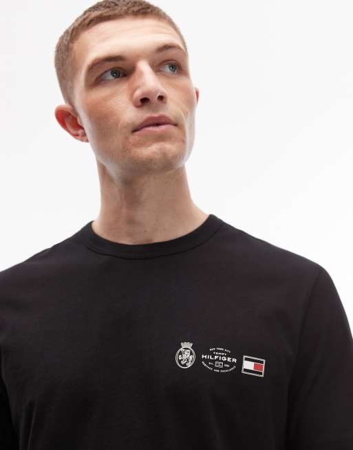 Tommy Hilfiger - T-shirt met embleemlogo in zwart, 5 van 5