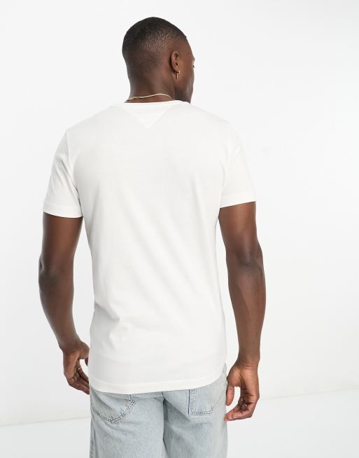 Tommy Hilfiger - T-shirt met geborduurd vlaglogo in wit, 4 van 4