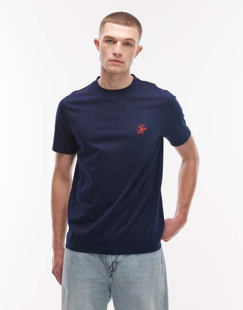 Tommy Hilfiger - T-shirt met geschreven monogram in marineblauw - view 1