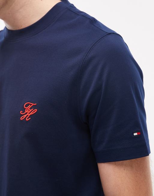 Tommy Hilfiger - T-shirt met geschreven monogram in marineblauw, 5 van 5