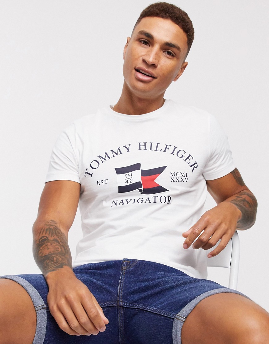 Tommy Hilfiger - T-shirt met gevouwen vlag-Wit
