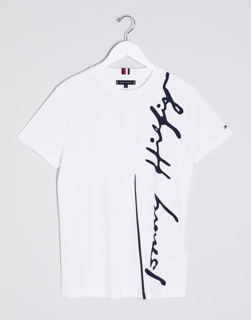 Tommy Hilfiger - T-shirt met groot merklogo in wit