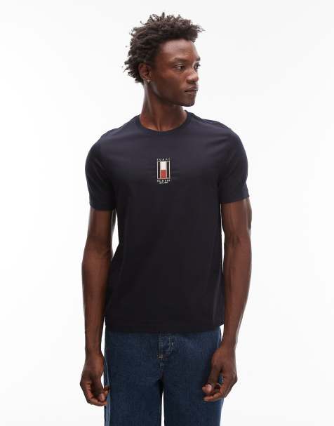 Tommy Hilfiger - T-shirt met kleurvlakken in marineblauw - view 1