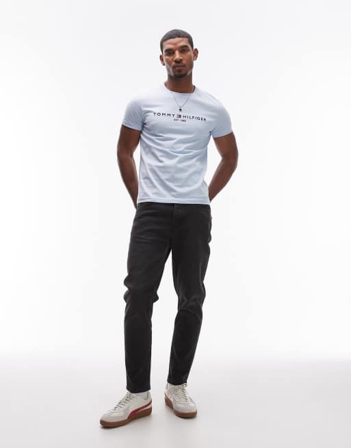 Tommy Hilfiger - T-shirt met logo in babyblauw, 3 van 4