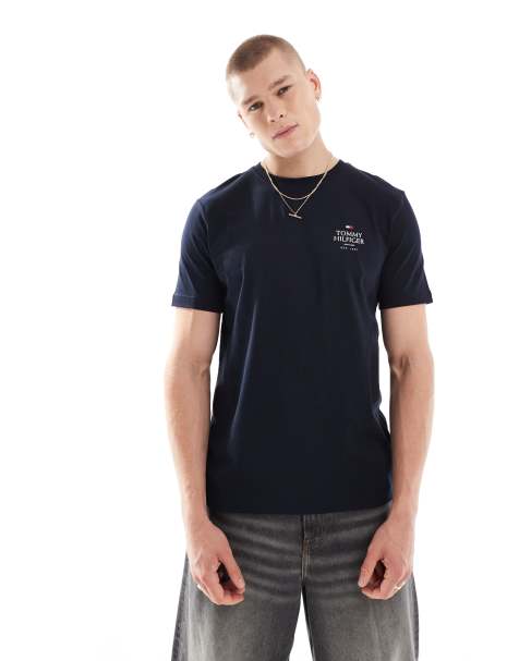 Tommy Hilfiger - T-shirt met logo in donkergrijs - view 1