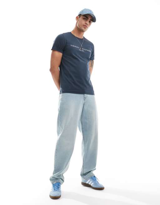 Tommy Hilfiger - T-shirt met logo in marineblauw, 2 van 4