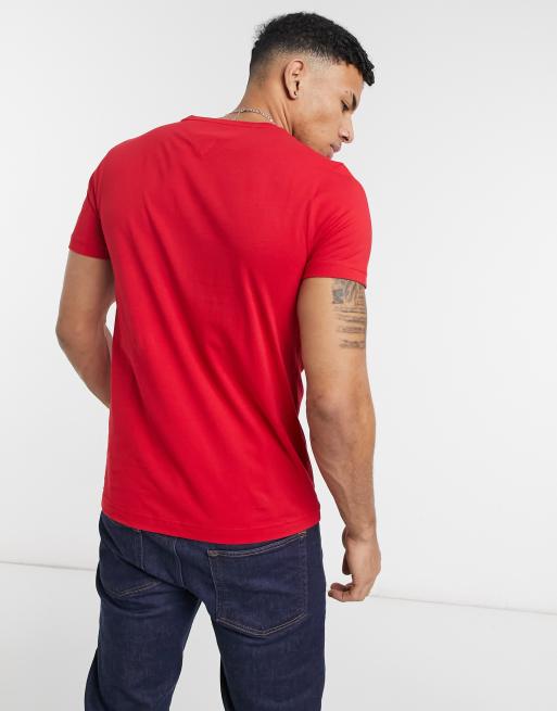 Tommy Hilfiger - T-shirt met strepen en groot logo in rood, 2 van 4