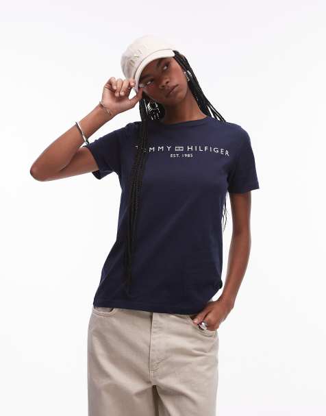 Tommy Hilfiger - T-shirt ras de cou à logo - Bleu foncé - view 1