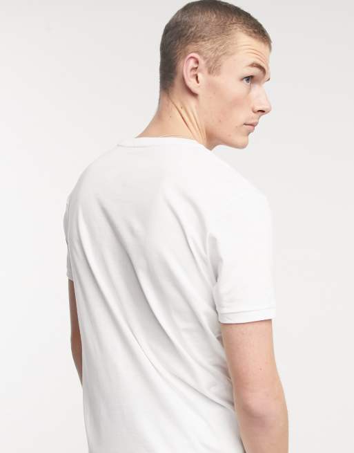 Tommy Hilfiger - T-shirt ras de cou confort avec empiècement contrastant sur le devant et logo - Blanc, 2 de 4