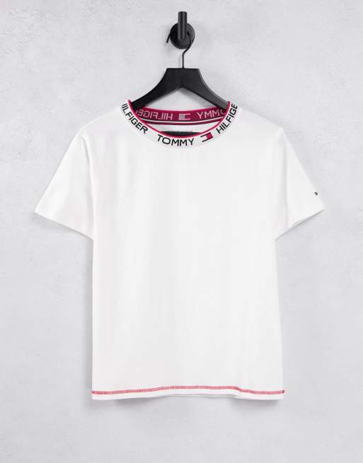Tommy Hilfiger - T-shirt rétro classique à manches courtes - Blanc