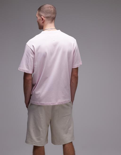 Tommy Hilfiger - T-shirt rosa pallido con logo tono su tono, 4 di 4