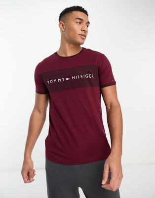 Tommy Hilfiger t-shirt with front stripe in red - ASOS Price Checker