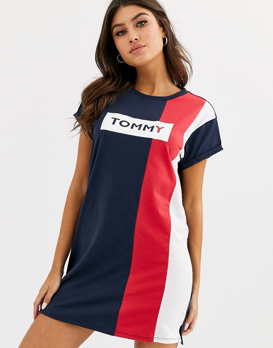 Tommy Hilfiger - T-shirt-strandjurk in navy-Multi