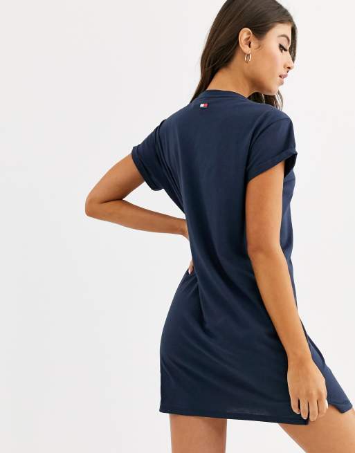 Tommy Hilfiger - T-shirt-strandjurk in navy, 2 van 4