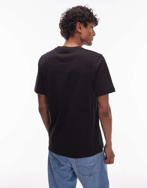 Tommy Hilfiger - T-shirt style universitaire avec logo incurvé - Noir, 3 de 5
